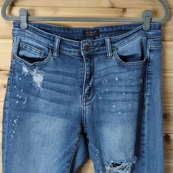 Judy Blue womens Jeans 30 Blue Relaxed Fit Distressed Medium Wash - Picture 2 of 11